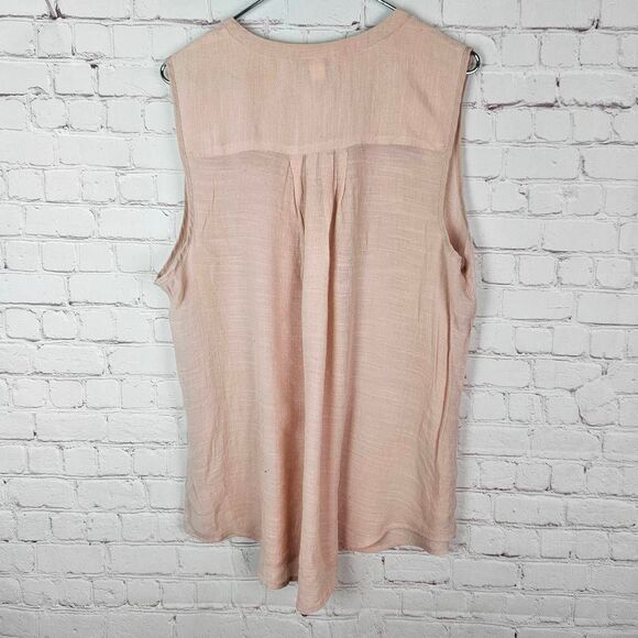 TORRID Harper Blush Pink Sleeveless Pocket Button Pullover Lightweight Top 0 - Picture 8 of 9